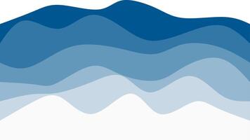 A blue and white mountain range with waves vector