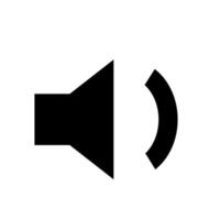 A black and white icon of a speaker vector