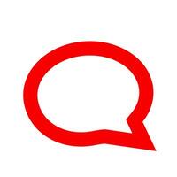 A red speech bubble on a white background vector