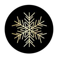 A black and gold snowflake on a black background vector