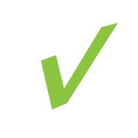 A green check mark on a white background vector