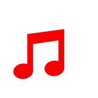 A red music note on a white background vector