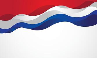 Stylish red white blue wave background design vector