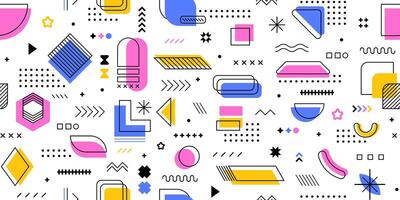 80s or 90s abstract geometric Memphis pattern vector