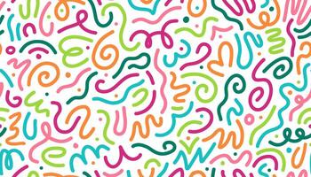 Color line squiggle shapes seamless pattern vector