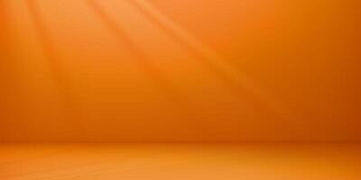 Orange empty room studio background with shadows vector