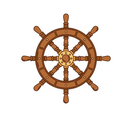 Cartoon groovy ship steering wheel, pirate item