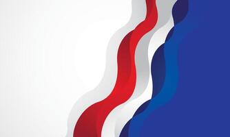 Abstract stylish red white blue wave background design vector