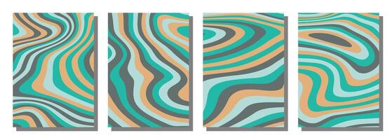 Abstract simple psychedelic groovy set background. vector