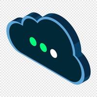 Isometric cloud database. Cloud computing and file cloud storage. Modern technology. illustration, vector