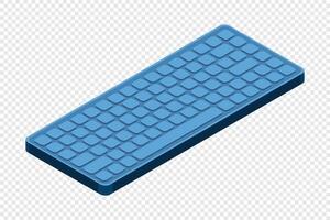 Isometric computer keyboard. Personal computer hardware components. Modern computer keyboard. illustration, vector