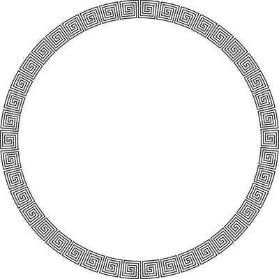 circular greek frame with copy space for text or design