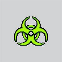 Radiation Hazard Symbol Icon pixelated for the pixel art game and icon for website and game. old school retro. vector