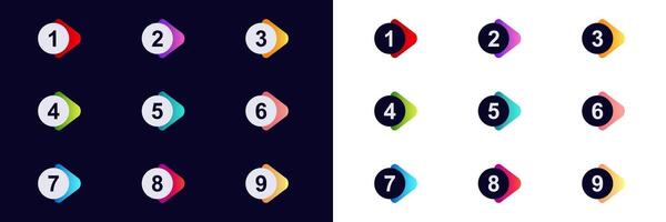 Colorful numbered icons for presentations infographics lists and step by step instructions vector