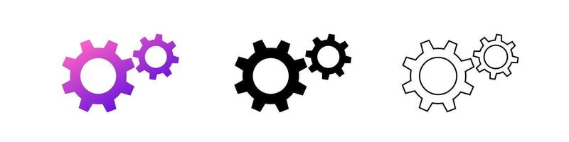 Ai gear icon set for artificial intelligence applications and interface design vector