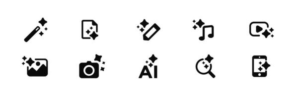 Ai symbols collection for digital media and creativity projects with iconic designs vector