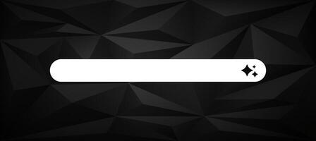 Ai search bar with geometric shapes and icons on dark background for modern technology interface vector