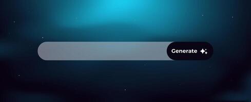 Ai interface search bar with generate button and sparkling icon in a futuristic design vector