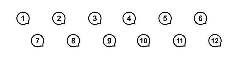 Simple outline style numbered list icons for clear and organized presentations and checklists vector
