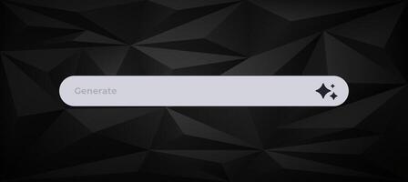 Ai interface element with geometric icon for artificial intelligence application design vector