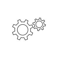 Two simple gear icons representing concepts of industry and mechanical engineering vector