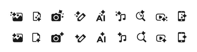 Ai icons for media and communication with simple and modern design elements vector
