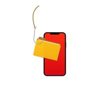 Smartphone security concept with locked folder emphasizing data protection and cyber safety vector