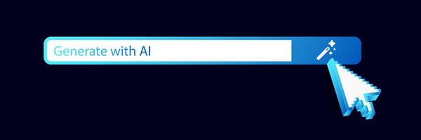 Ai technology icon button with cursor clicking suggesting interaction and digital intelligence vector