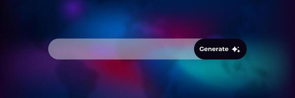 Ai visual interface with search bar and generate button for digital applications vector