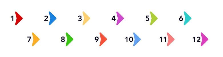 Colorful numbered bullet points for organized lists and clear presentation steps vector