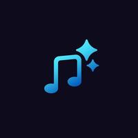 Ai enhanced musical note with sparkling effect in vibrant blue tone vector
