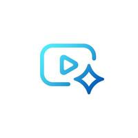 Ai icon with play button and star for artificial intelligence applications vector