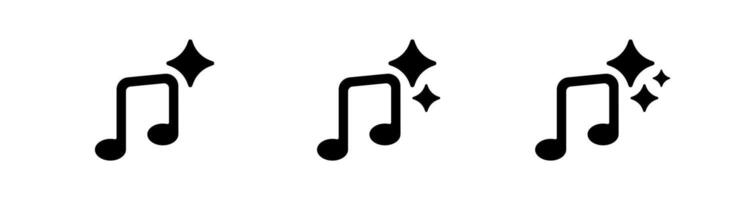 Ai music icons with sparkling notes for digital sound and multimedia interface design vector