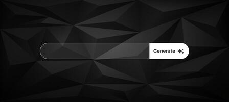 Ai interface with search bar and generate button for data input and creative solutions vector