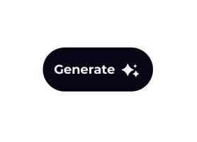 Ai button with sparkle icon for artificial intelligence generation interface vector