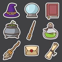 set of wizard good for sticker, badge, element design, print design, etc vector