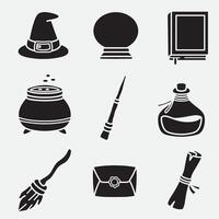 set of wizard good for icon, logo, symbol, element design, silhouette design, etc vector