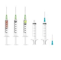 A new Vaccine Shot Injection Syringe Background vector