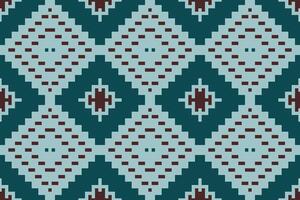 Pixelated Abstract Geometric Pattern Designfolk Embroidery, Aztec Geometric Ornament Print. Design for Carpet, Wallpaper, Clothing, Wrapping, Fabric vector