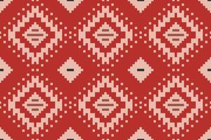 Ethnic Fabric Pixel Colorful Abstract Geometric Patternfolk Embroidery, Aztec Geometric Ornament Print. Design for Carpet, Wallpaper, Clothing, Wrapping, Fabric vector