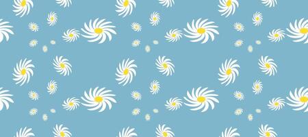 Blossom Daisy Pattern Images. Retro Seamless Pattern of White Daisies on Color Background. vector