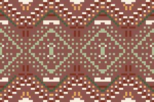 Carpet Ikat Print Patternfolk Embroidery, Aztec Geometric Ornament Print. Design for Carpet, Wallpaper, Clothing, Wrapping, Fabric vector