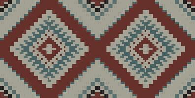 Diamond Shapes Geometric Abstract Patternfolk Embroidery, Aztec Geometric Ornament Print. Design for Carpet, Wallpaper, Clothing, Wrapping, Fabric vector