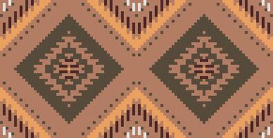 Pixel Ethnic Abstract Colorful Geometric Pattern Backgroundfolk Embroidery, Aztec Geometric Ornament Print. Design for Carpet, Wallpaper, Clothing, Wrapping, Fabric vector