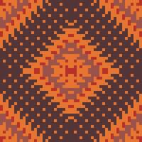 Zigzag Ikat Pattern Sareefolk Embroidery, Aztec Geometric Ornament Print. Design for Carpet, Wallpaper, Clothing, Wrapping, Fabric vector