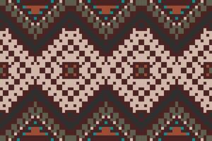 Repeating Pattern Ethnic Floral Patternfolk Embroidery, Aztec Geometric Ornament Print. Design for Carpet, Wallpaper, Clothing, Wrapping, Fabric vector