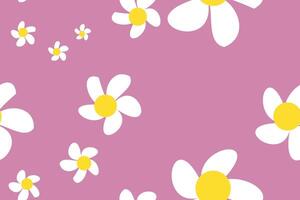 Vintage Simple Daisy Pattern Printable. Modern Seamless Pattern With Daisy Flower on Color Backgrounds . Cute Floral Print. vector