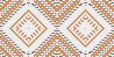 Scandinavian Abstract Seamless Geometric Patternfolk Embroidery, Aztec Geometric Ornament Print. Design for Carpet, Wallpaper, Clothing, Wrapping, Fabric vector