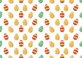 Easter egg seamless pattern on a white background. vector