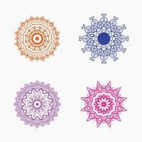 Ornamental luxury round mandala pattern 4 in 1 design vector